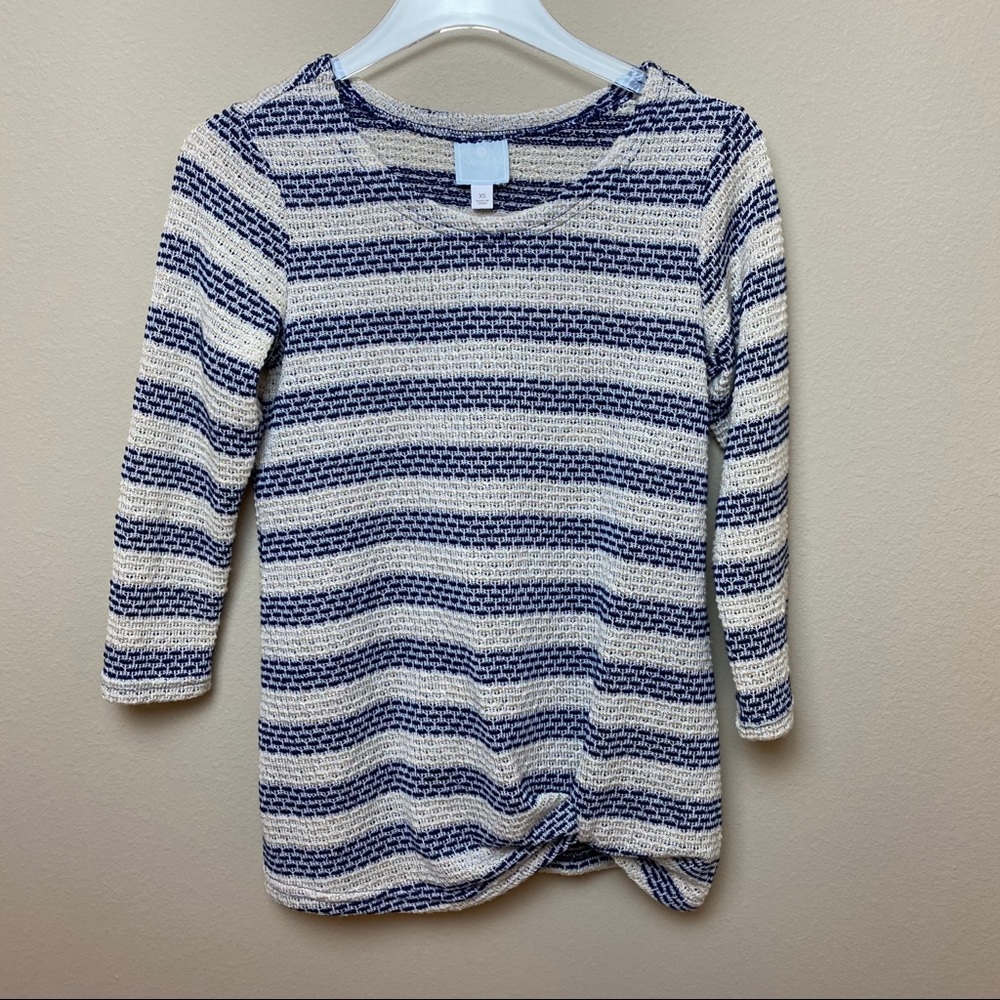 Sunday Somewhere | Knot Front Stripe Sweater